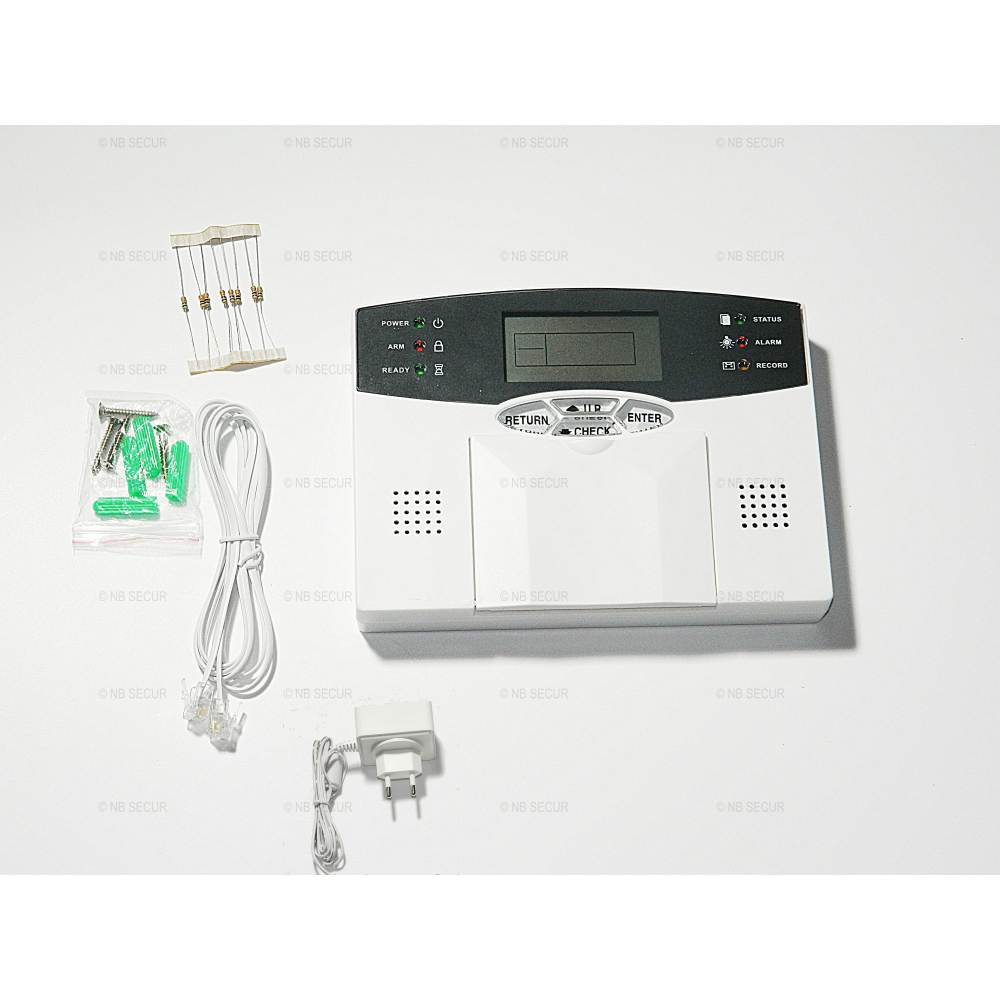 Photo ensemble alarme NB SECUR CV20-B avec transmetteur téléphonique GSM et RTC de série